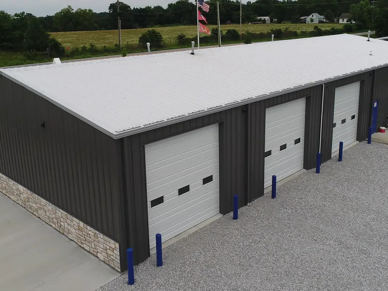 Commercial metal building with a standing seam roof