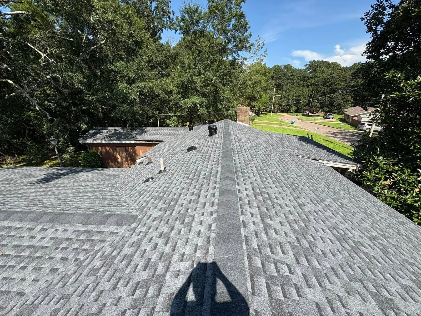 GAF Timberline HDZ shingles in Pewter Gray — roof completed by Southeast Roofing in Meridian, Mississippi.